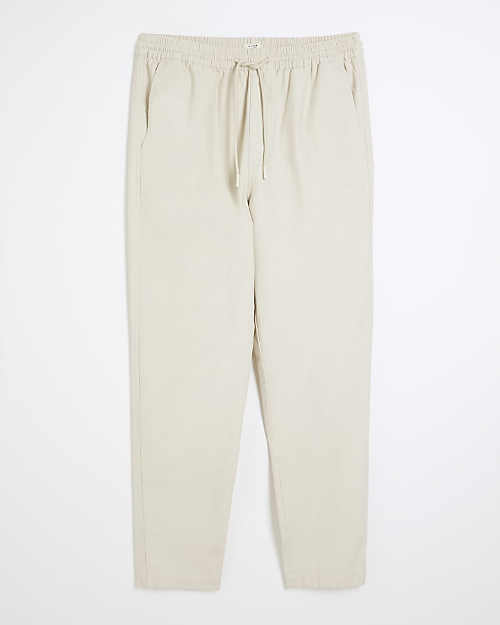 Beige Pull On Trousers