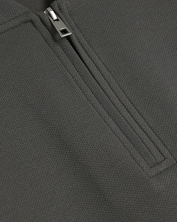 Grey Slim Fit Pique Polo Shirt