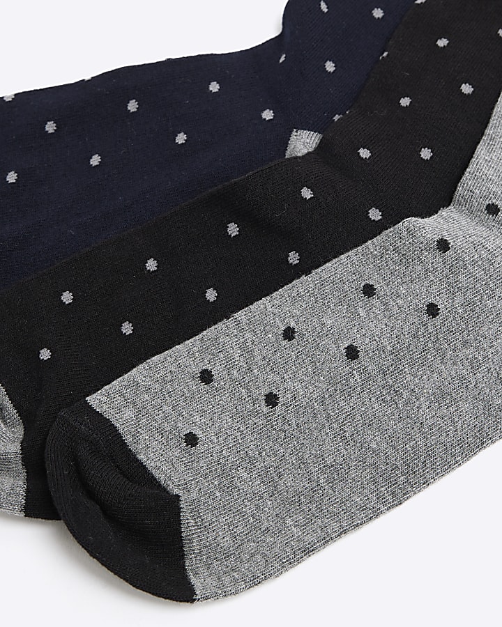 Blue 5 Pack Spot Ankle Socks