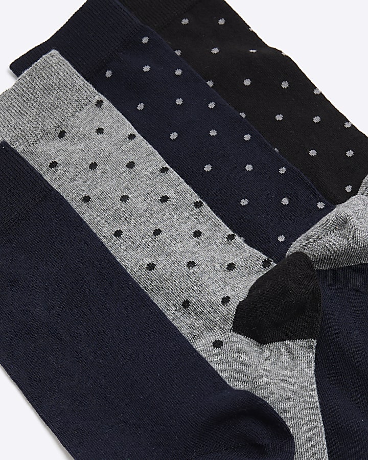 Blue 5 Pack Spot Ankle Socks