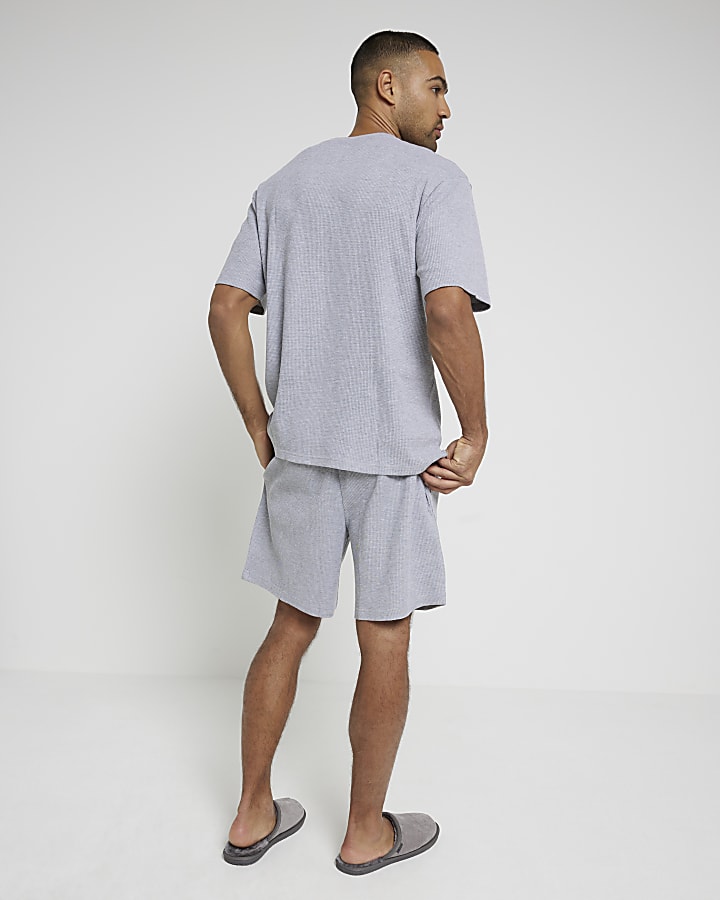 Grey Marl Waffle Pyjama Short Set