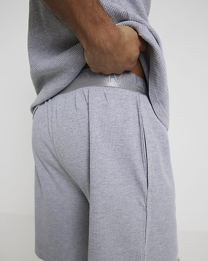 Grey Marl Waffle Pyjama Short Set