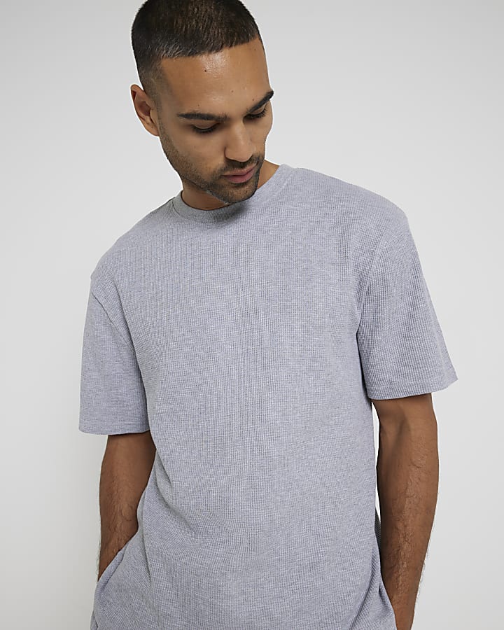 Grey Marl Waffle Pyjama Short Set