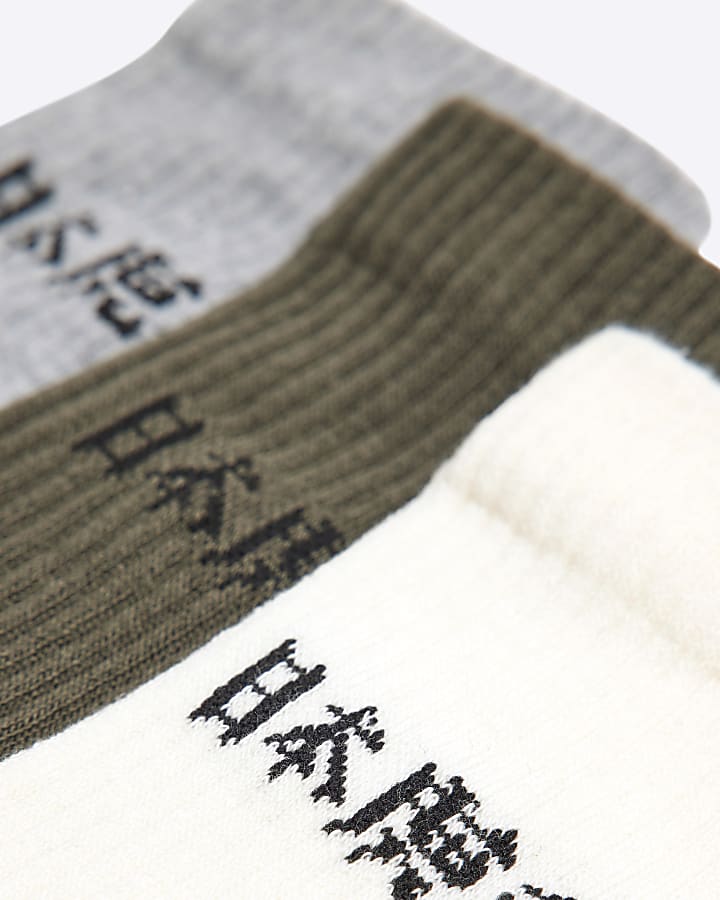 Khaki 3 Pack Japanese Tube Socks