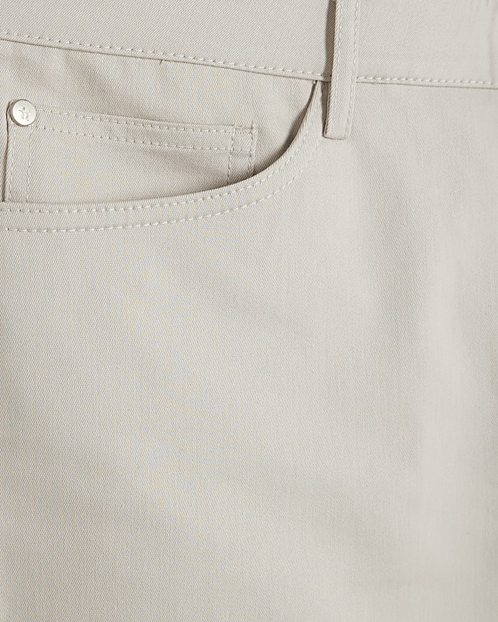 Beige Skinny Fit 5 Pocket Trousers