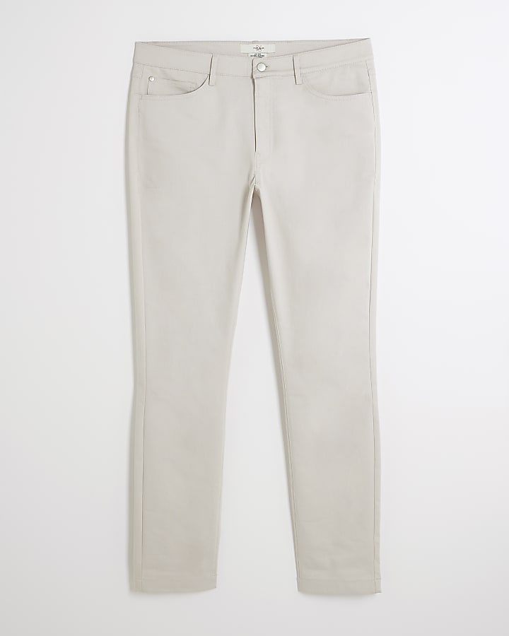 Beige Skinny Fit 5 Pocket Trousers