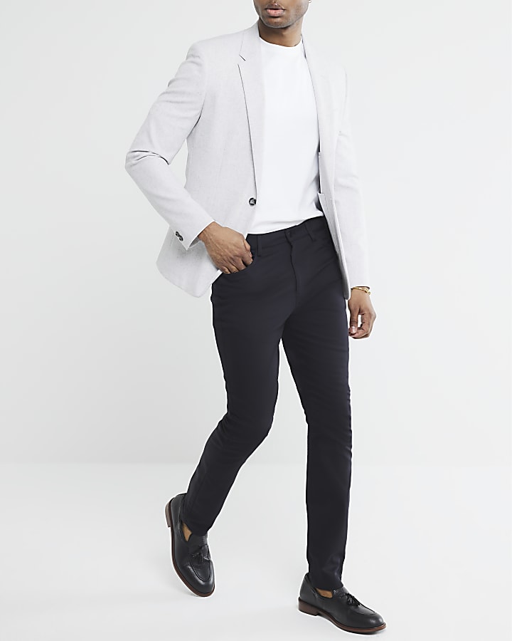 Black Skinny Fit Smart Trousers