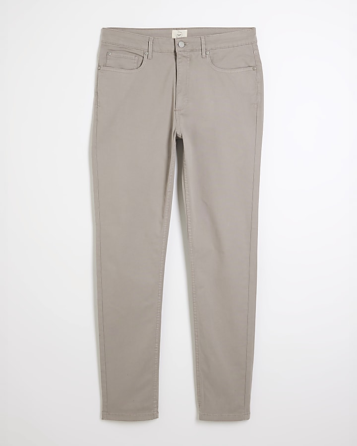 Grey Skinny Fit Chino Trousers