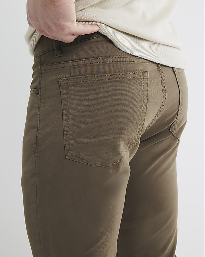 Brown Skinny Fit Chino Trousers