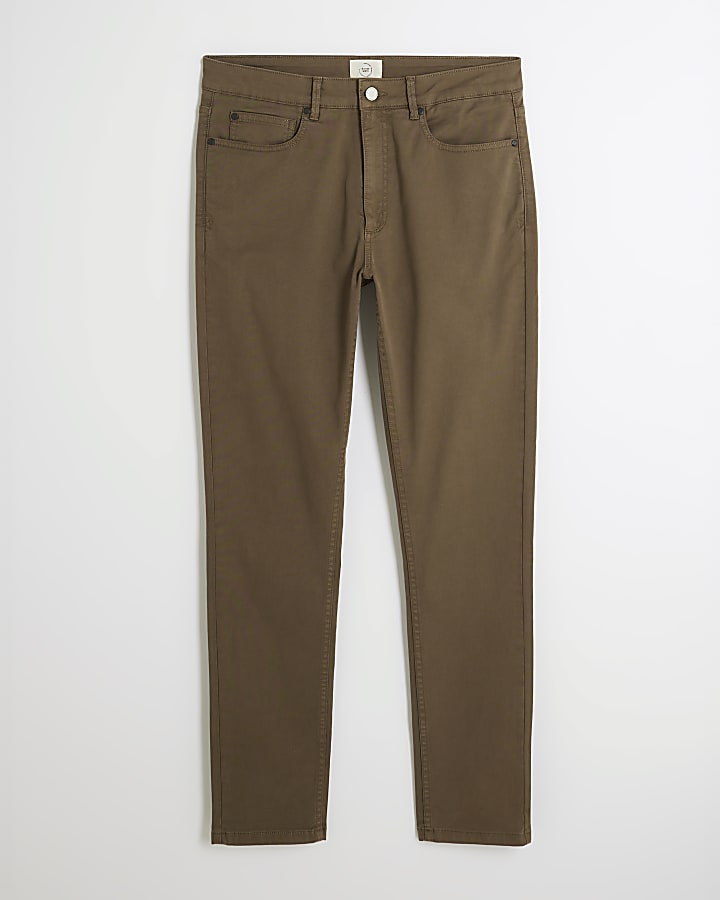 Brown Skinny Fit Chino Trousers