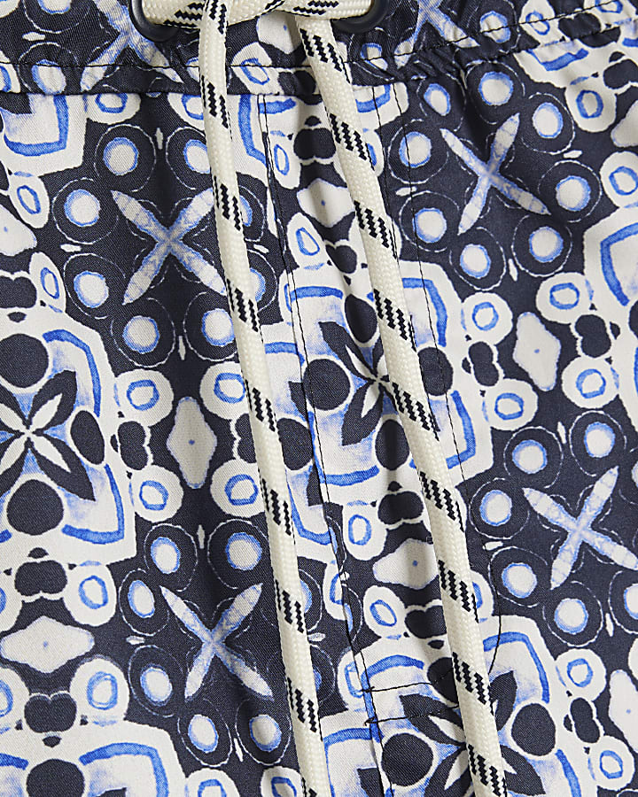 Blue Geometric print Swim shorts