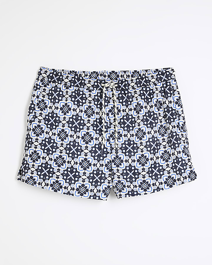 Blue Geometric print Swim shorts