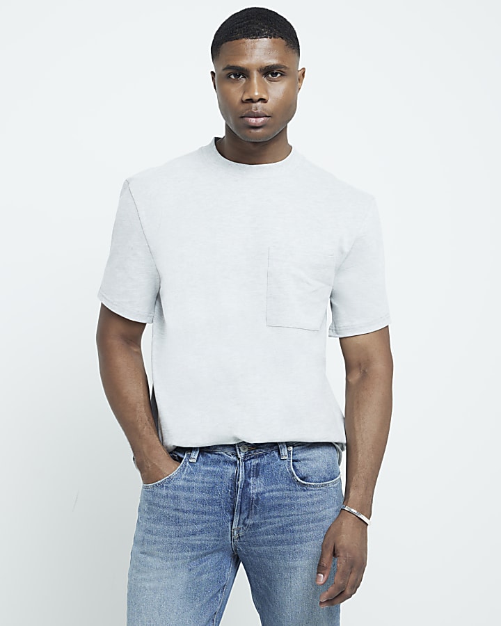 Grey Regular fit Pocket T-shirt