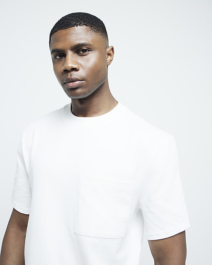 Cream Regular fit Pocket T-shirt