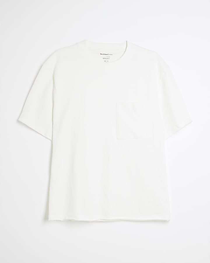 Cream Regular fit Pocket T-shirt