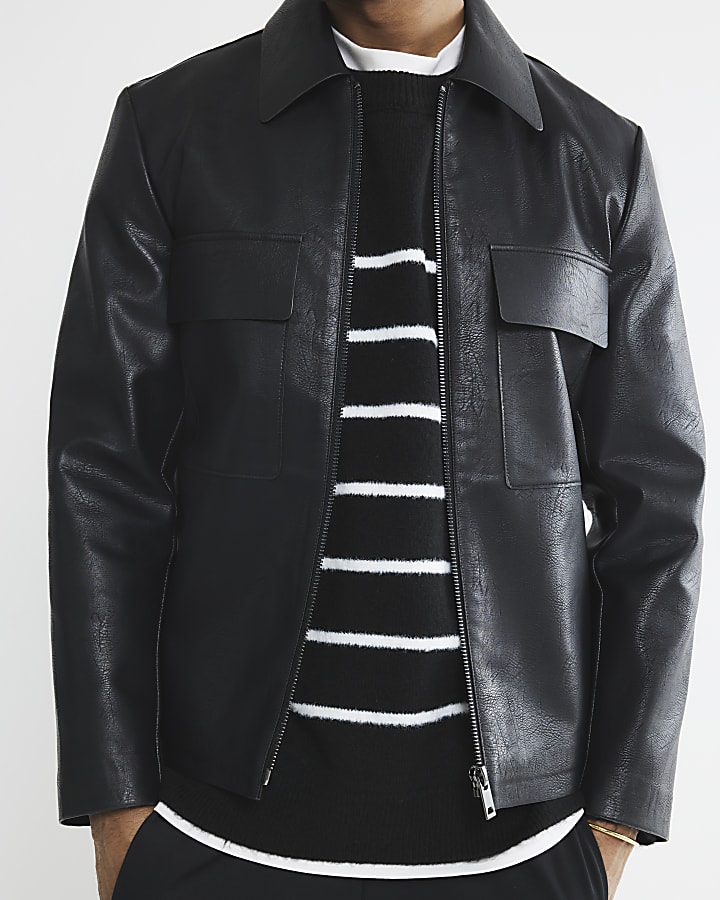 Black Faux Leather Jacket