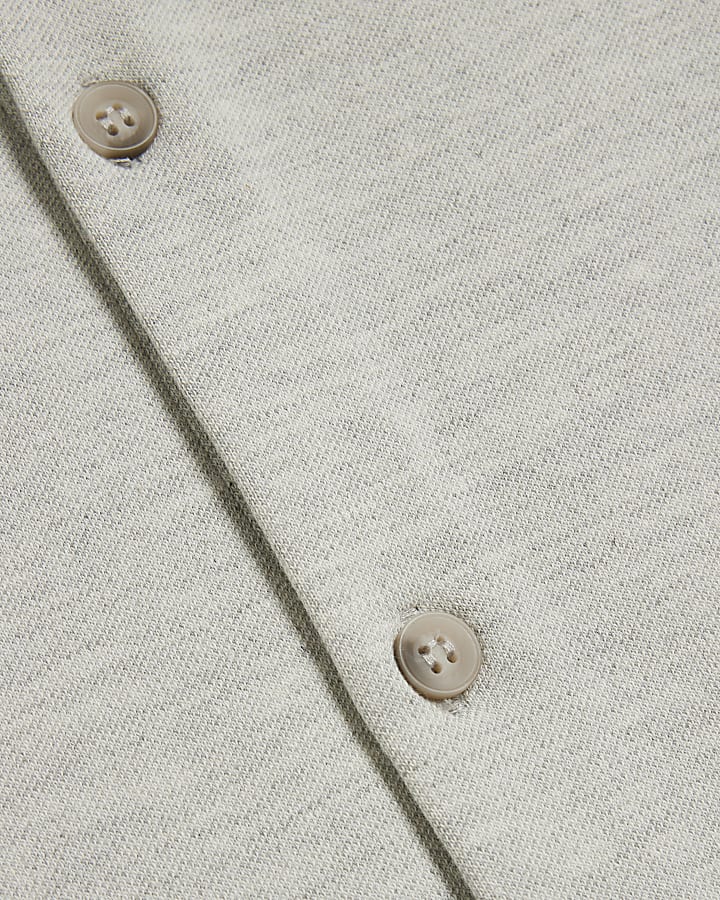 Grey Pique Muscle Fit Shirt