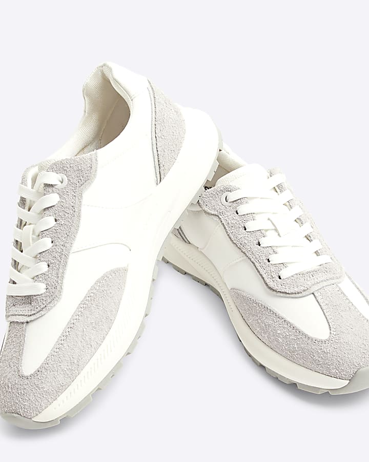 Grey Hairy Suede Trainers