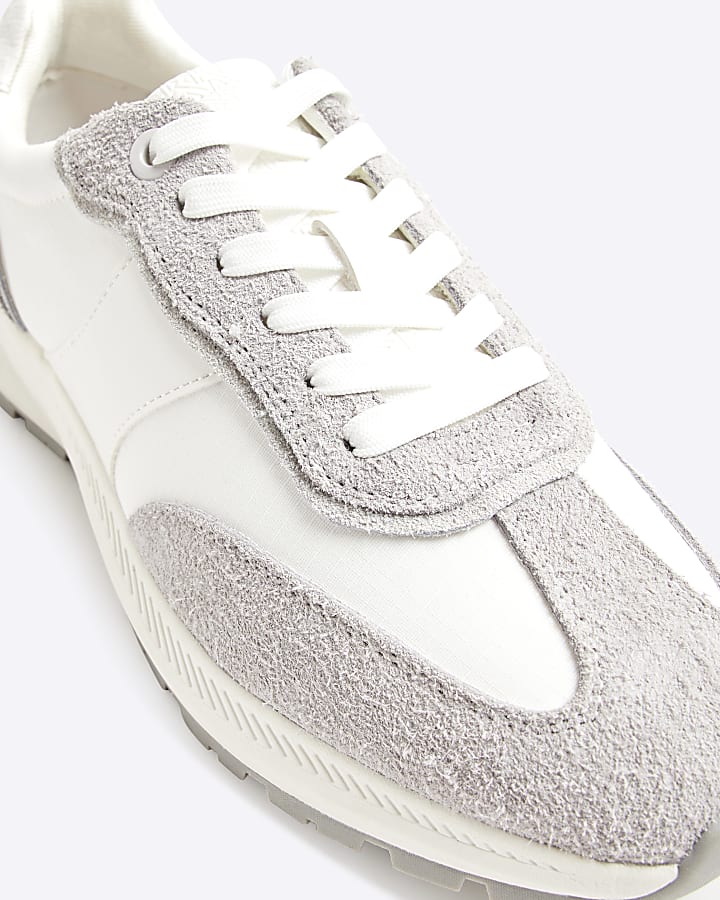 Grey Hairy Suede Trainers