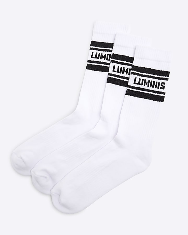 White 3 Pack Luminis Tube Socks