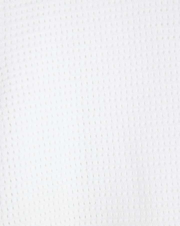 White Slim Fit Mesh Short Sleeve T-Shirt