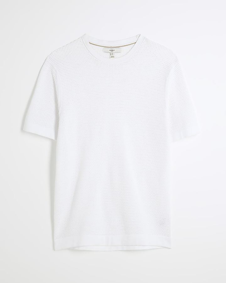 White Mesh Short Sleeve T-Shirt