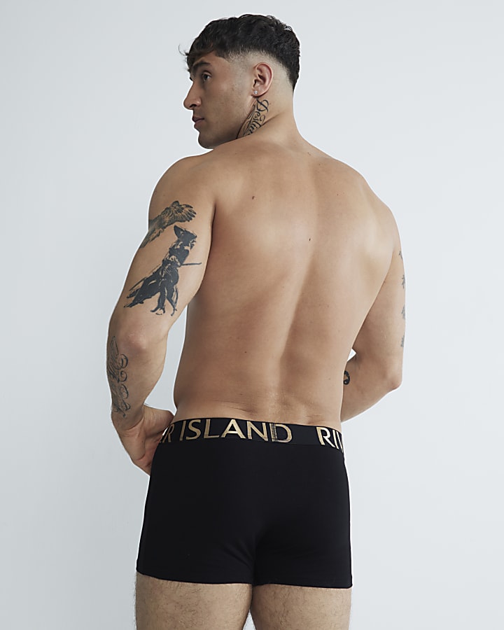 Black 4 Pack Metallic Large RI Boxers