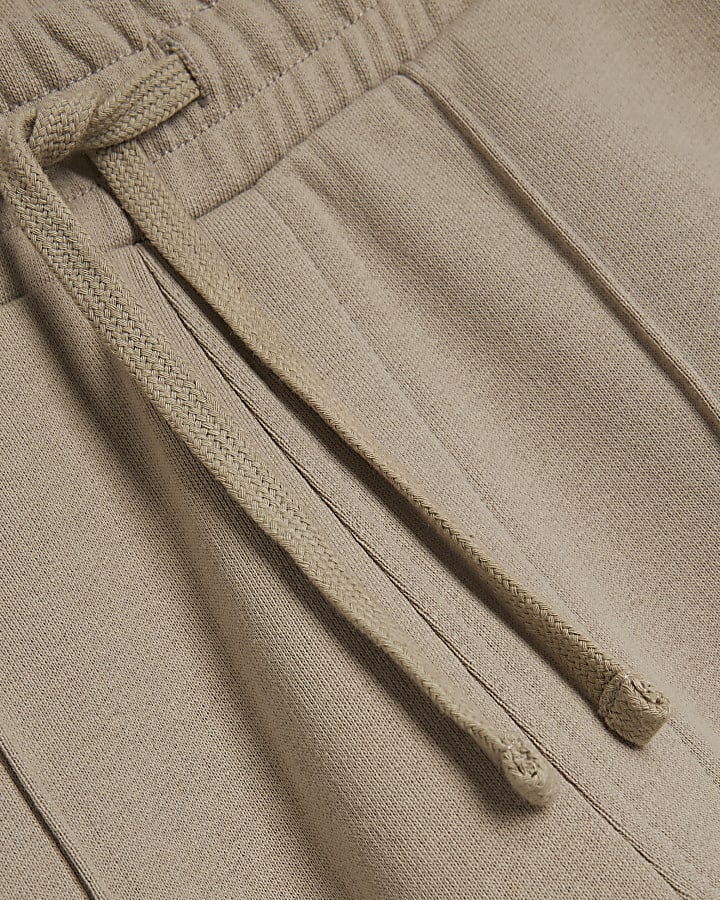 Brown Wide Leg Open Hem Joggers