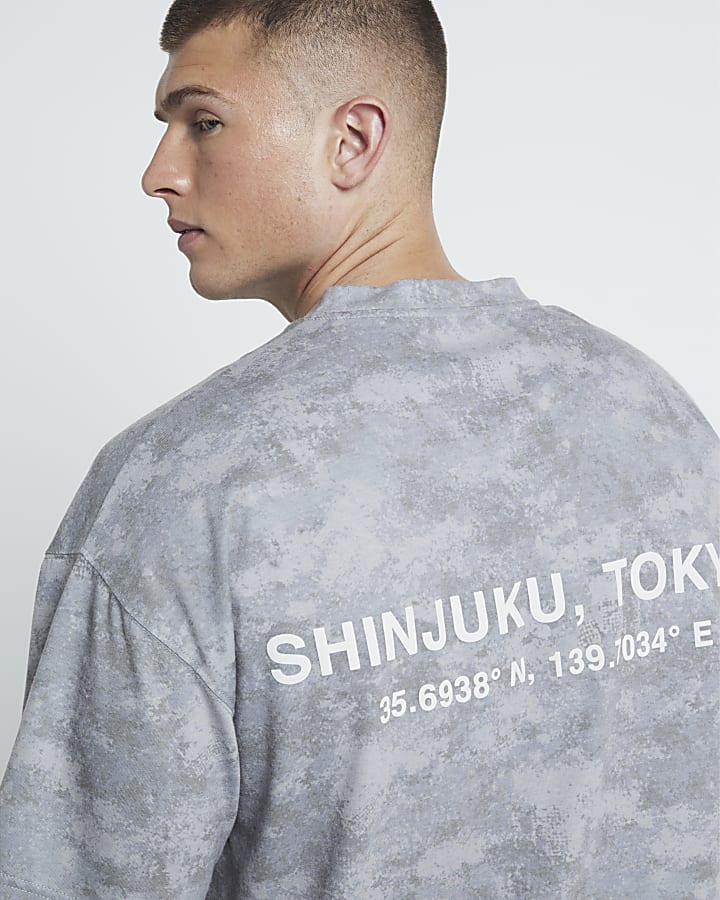 Khaki Boxy Camo Print T-Shirt