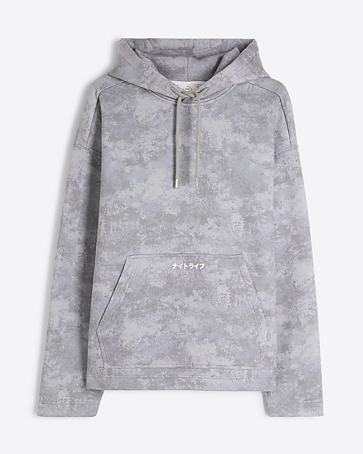 Khaki Camo Print Hoodie