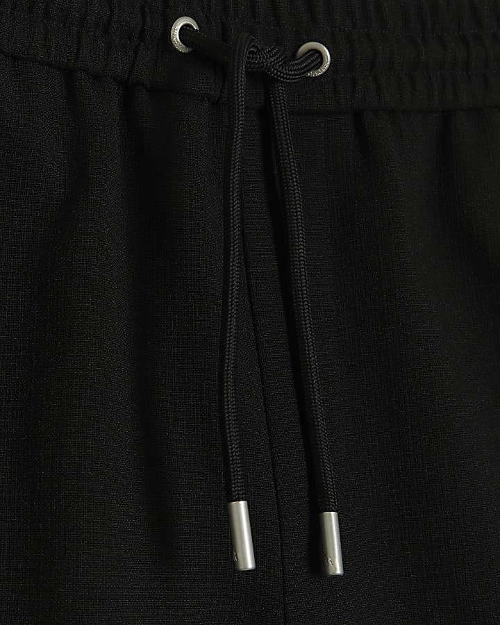 Black Stripe Full Elasticated Short