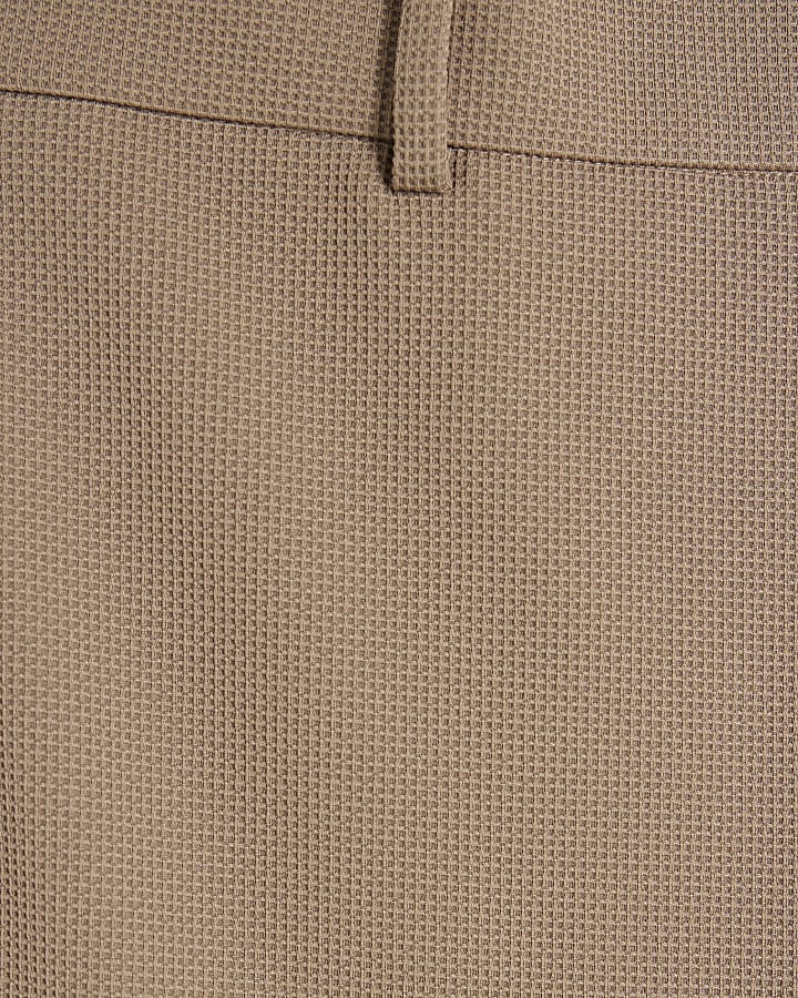 Beige Slim Fit Smart Trousers