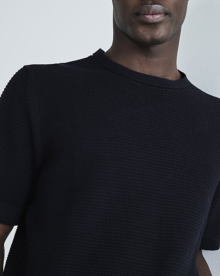 Black Short Sleeve Mesh T-Shirt