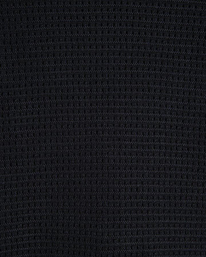Black Slim Fit Short Sleeve Mesh T-Shirt
