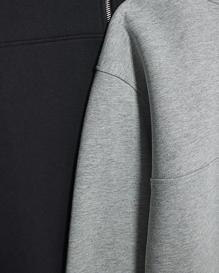 Black Funnel Neck Sweatshirt & Joggers Set