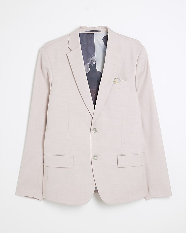 Pink Skinny Fit Suit Jacket