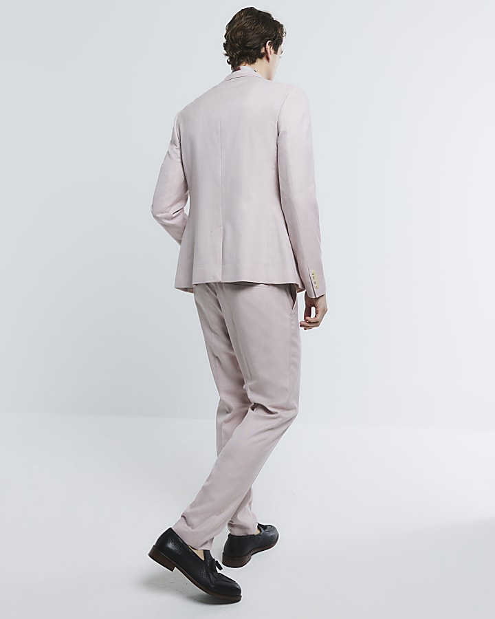 Pink Skinny Fit Suit Trousers