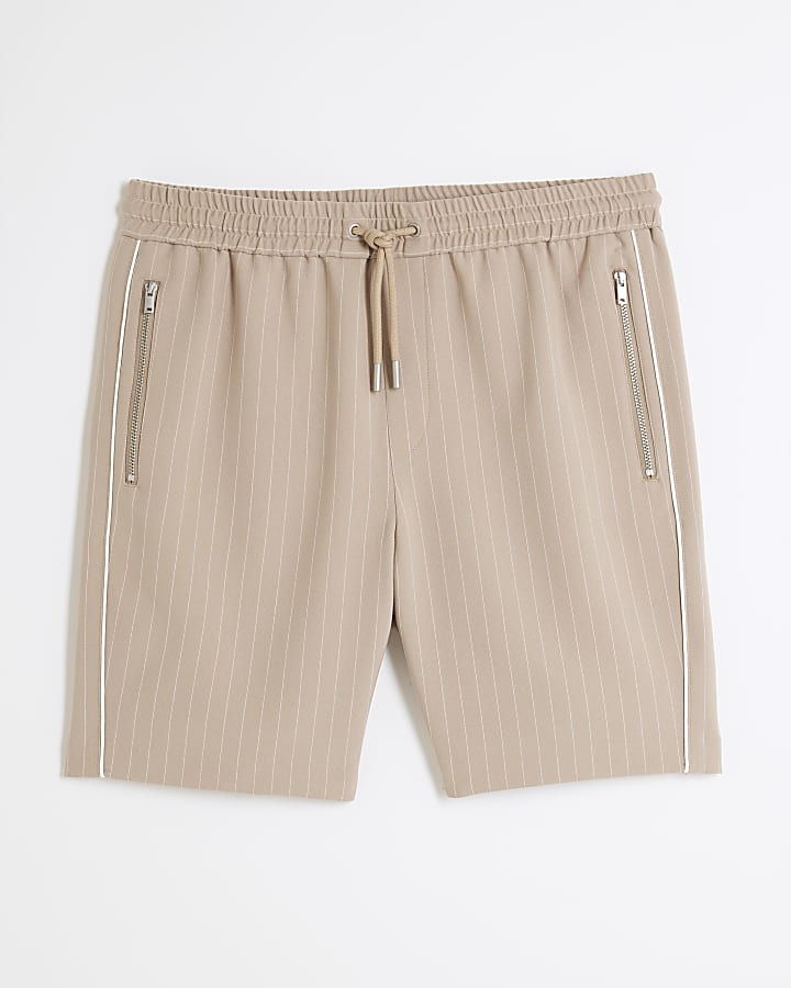 Stone Striped Elasticated Shorts