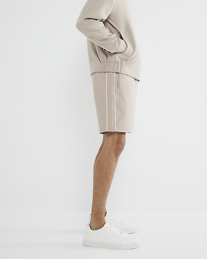 Stone Striped Elasticated Shorts