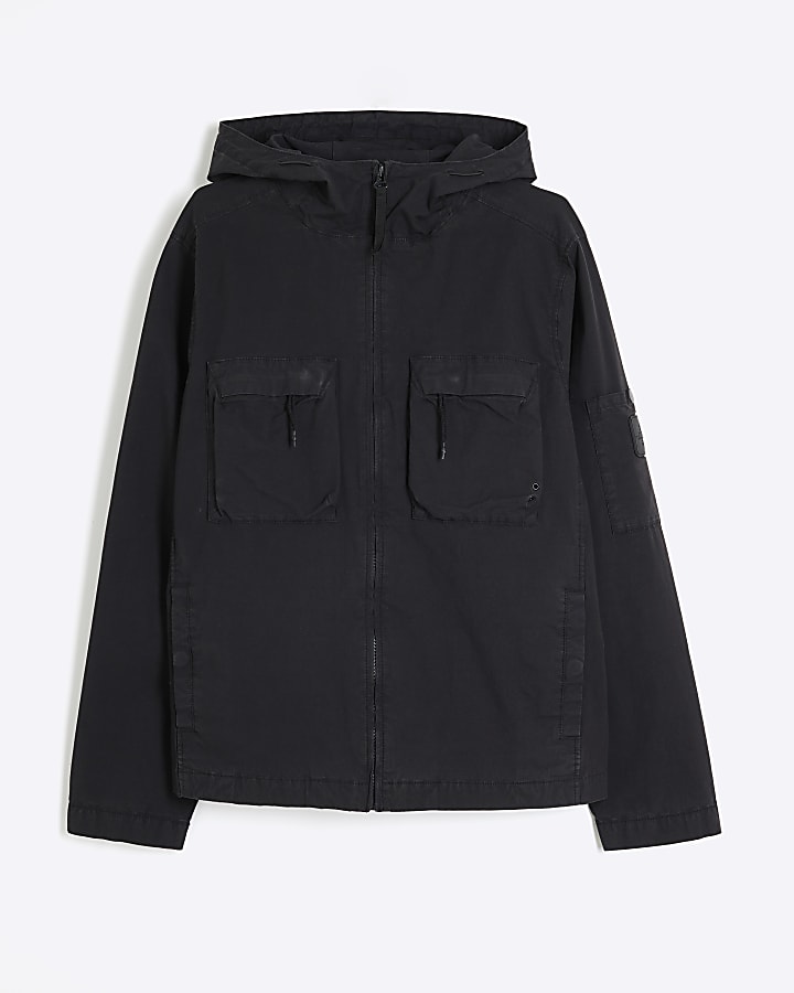 Black Hooded Shacket