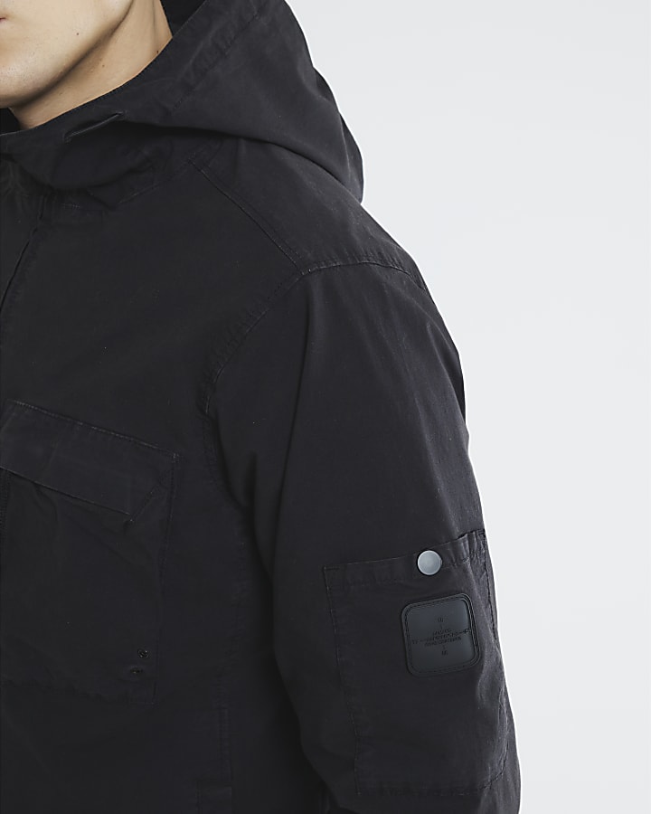 Black Hooded Shacket