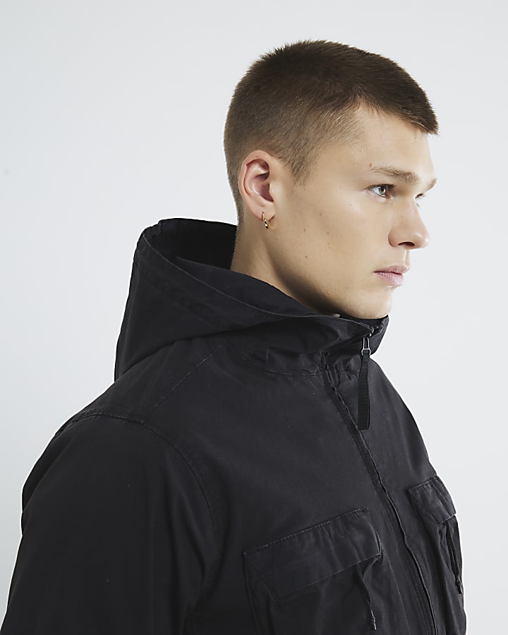 Black Hooded Shacket