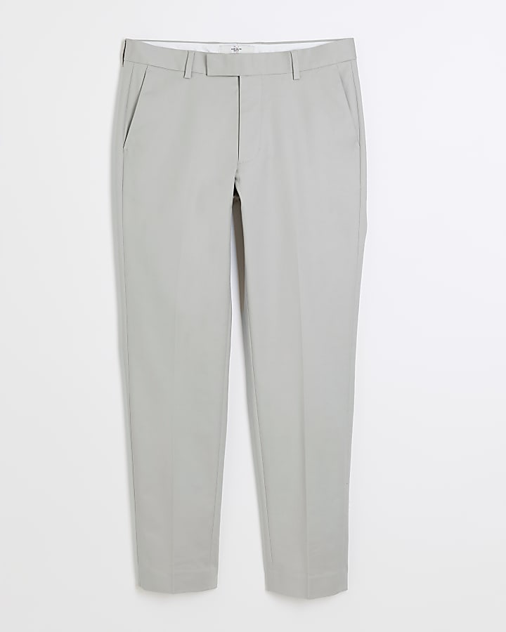 Grey Skinny Fit Chino Trousers