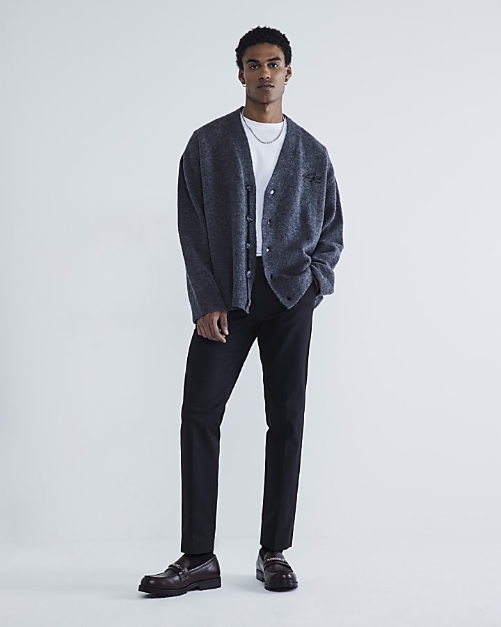 Black Skinny Fit Chino Trousers