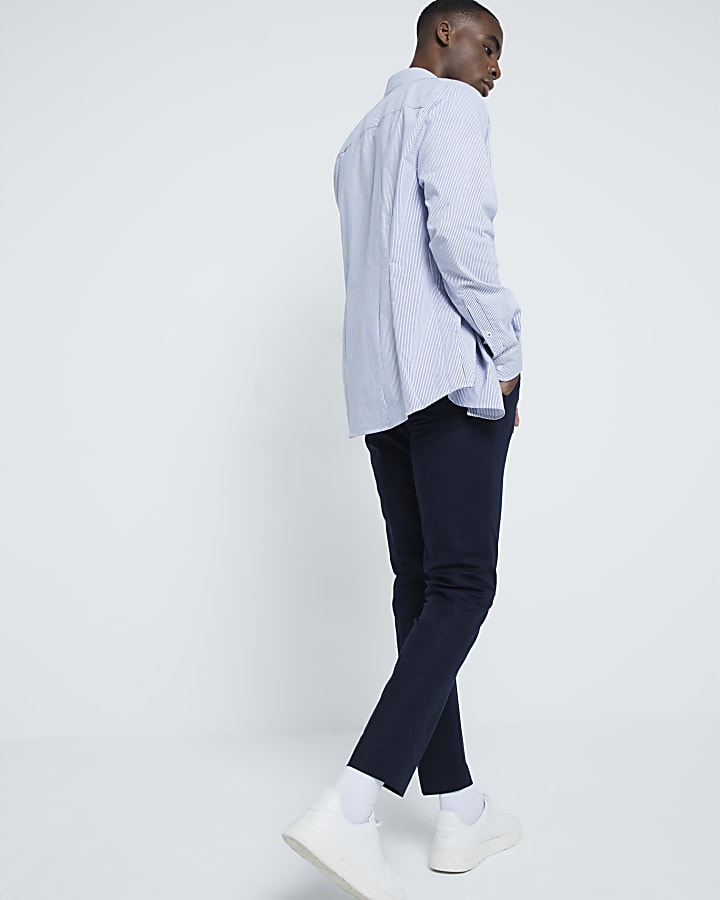 Navy Skinny Fit Chino Trousers