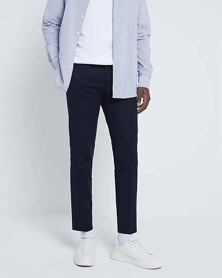 Navy Skinny Fit Chino Trousers