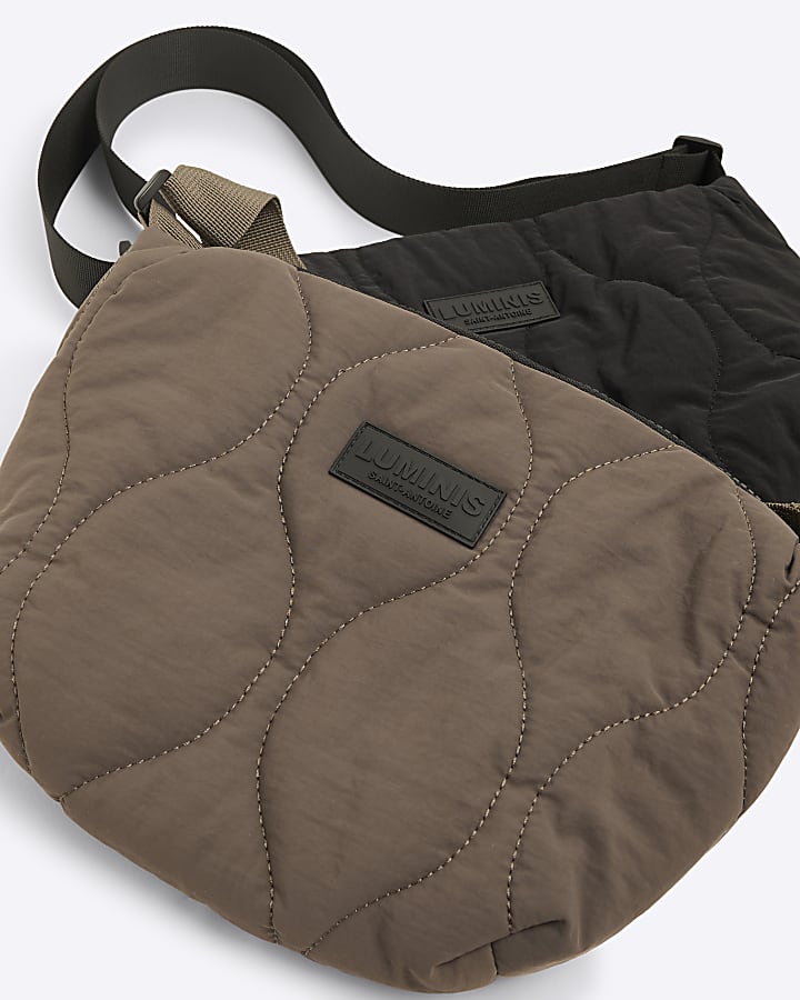 Beige Quilted Luminis Sling Cross Body Bag