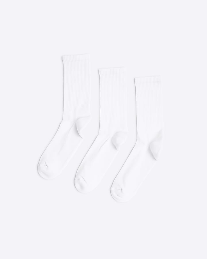 White 3 pack Plain Tube socks
