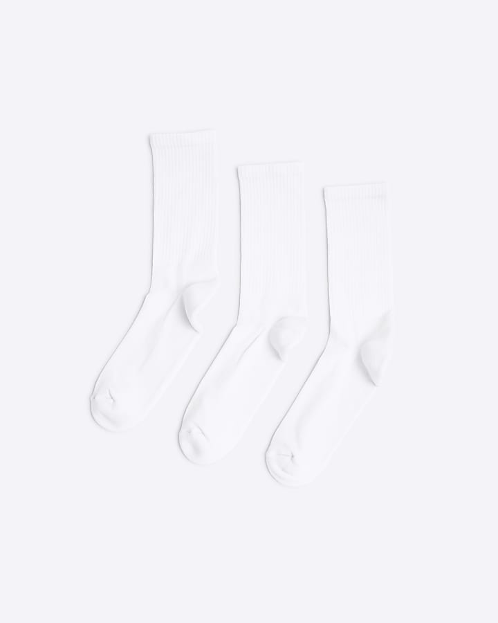 White 3 pack Plain Tube socks