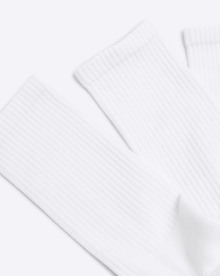 White 3 pack Plain Tube socks